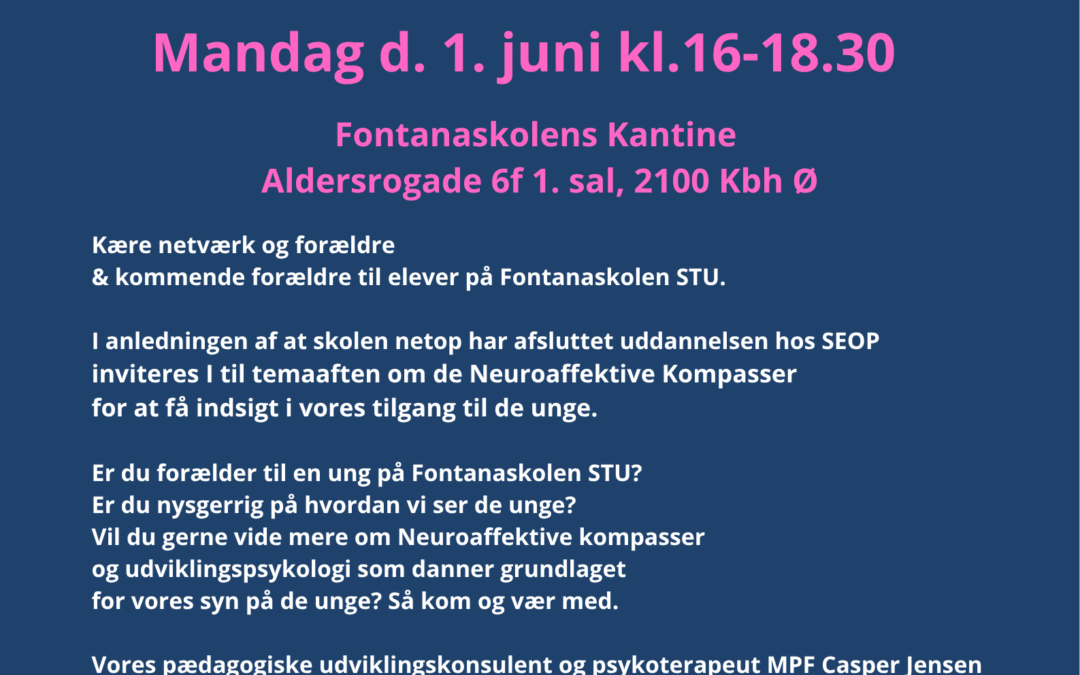 Temaaften på Fontanaskolen STU for forældre og netværk 1. juni