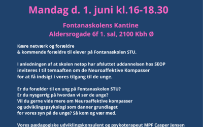 Temaaften på Fontanaskolen STU for forældre og netværk 1. juni